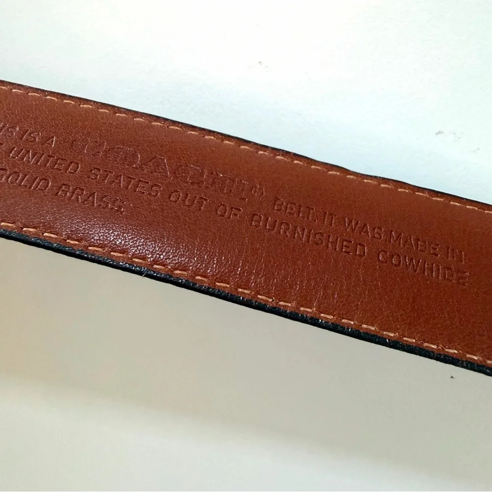Vintage Coach Black Burnished Cowhide Leather Belt Made in USA Men’s 30 / 75 cm